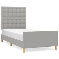 estructura de cama con cabecero de tela gris claro 80x200 cm vidaxl