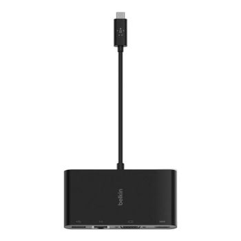 Belkin USB-C Adaptador Multimedia VGA/HDMI/USB 3.0 y Ethernet Negro