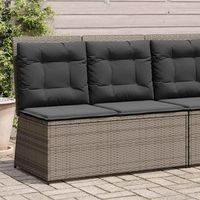 sillon reclinable de jardin  silla de exterior con cojines ratan sintetico gris cfw157324