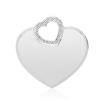 Colgante corazón grabable de plata 925