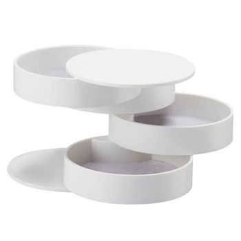 Caja de joyería de 4 niveles - blanco