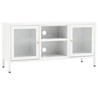 mueble para el televisor acero y vidrio blanco 105x35x52 cm vidaxl