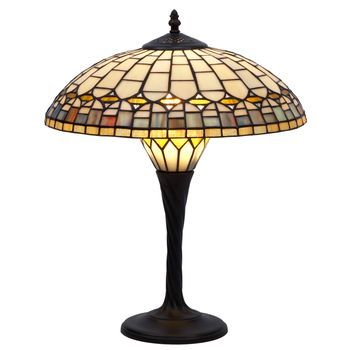 Sobremesa Base Con Opalinas Tiffany D. 40cm Serie Quarz