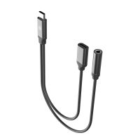 muvit for change splitter cable de carga y musica usb-c negro