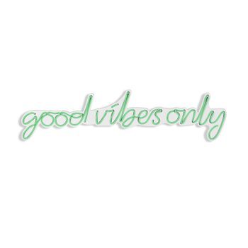 Iluminación Led Decorativa De Plástico Good Vibes Only Verde 76x19x2 Cm