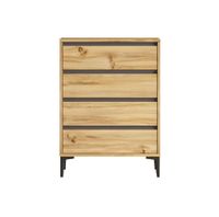 comoda con 4 cajones marron claro y gris oscuro