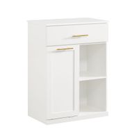 armario de bano con 1 cesto para colada y 1 cajon madera blanco