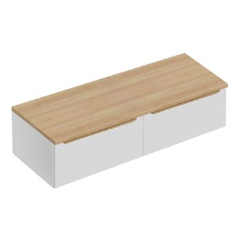 Mueble bajo lavabo 120cm 2 cajones paneles de mdf y melamina blanco