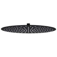 cabezal de ducha efecto lluvia acero inox redondo negro 40 cm vidaxl