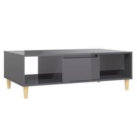 mesa de centromesa auxiliarmesa de cafe madera contrachapada gris brillo 1035x60x35 cm