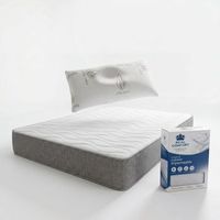 colchon viscoelastico silver 135 x 190 cm 22 cm ergonomico y transpirable  almohada aloe vera y protector de colchon