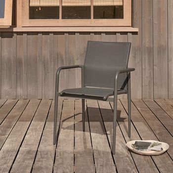 Sillón De Aluminio Y Textileno Gris