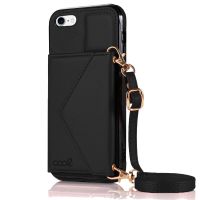 cool funda colgante wallet negra para iphone 78se 2020