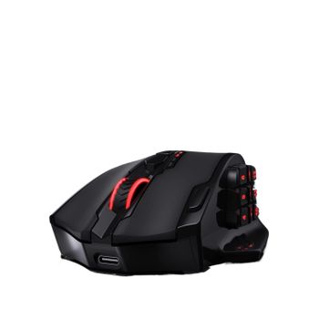 Ratón Inalámbrico para Juegos Redragon M913 MMO, 12 Botones Laterales, Sensor PAW3335, Modo Dual, Batería de 45-80H, 5 DPI, Ratones Diseñados para Juegos