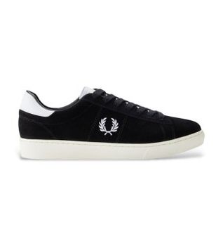 Fred Perry para hombre. B3408-102 Zapatillas de piel Spencer negro (40), Plano, Ante, Cordones, Casual
