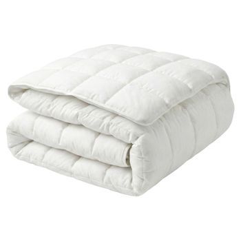 Edredón Blanco Mezcla De Poliéster Tamaño Doble 200 X 220 Cm Ropa De Cama Acolchado Dormitorio Annapurna