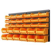 kit cajas de almacenaje 32 pzas paneles de pared amarillo negro vidaxl
