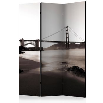 Biombo - San Francisco: Golden Gate Bridge In Black And White (135x172 Cm)