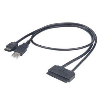 Cable eSATA USB Akasa Flexstor 0,4 m Negro
