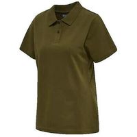 hummel polo polo stretch vert olive femme para mujer