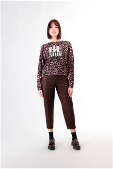 jersey de cuello redondo estampado con el logo 