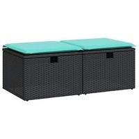 set sofas jardin y cojines 2 pzas ratan sintetico acacia negro cfw758887
