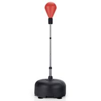 costway saco rapido de boxeo con soporte pelota de boxeo vertical con ventosas guantes altura regulable para adultos ninos en casa gimnasio rojo