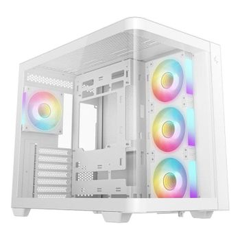 Caja DeepCool CG530U 4F Blanca ATX Cristal Curvado 4 Ventiladores ARGB