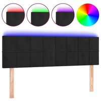 cabecero cama con led  panel de cabecera de terciopelo negro 144x5x7888 cm