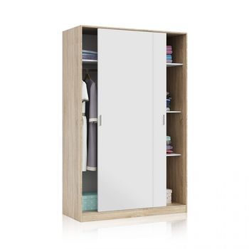 Armario Max Blanco Artik (blanco Mate) - Roble Canadian 120 X 200 X 50 Cm