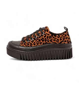 Art para mujer. 11518S1FC003_ESP Zapatillas 1518S Brighton marrón (41), 3 a 5cm, Cordones, Casual, Animal print