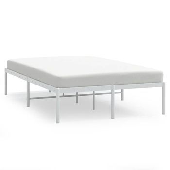 Estructura De Cama De Metal Blanca 120x190 Cm Vidaxl