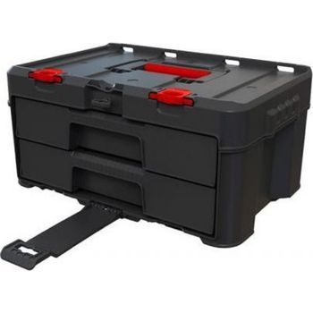 Keter Stack'n'roll Caja De Herramientas De 2 Cajones Para Almacenamiento Técnico Profesional, Negra
