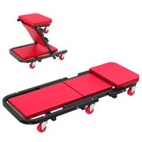 homcom tabla rodante de montaje 2 en 1 carro de inspeccion mecanica plegable en z carga 150 kg 1015 x 40 x 135 cm rojo   aosom espana