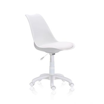 Silla de escritorio con altura regulable 79-89x60 cm pvc blanco