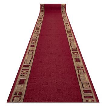 Alfombra De Pasillo Con Refuerzo De Goma  Jena Burdeos 67cm 67x600 Cm