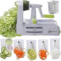 espiralizador de verduras de 5 hojas la cortadora en espiral mas fuerte-pesada el mejor fabricante de espaguetis de pasta vegetariana para comidas bajas en carbohidratos  paleo  sin gluten  veganas wi