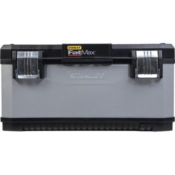Stanley Caja De Herramientas Metálica 58,4cm, Clips Metálicos Anticorrosión, Asa Bimaterial