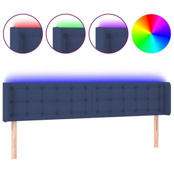 Cabecero Con Led De Tela Azul 163x16x78/88 Cm Vidaxl
