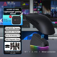 raton inalambrico tri-modo ajazz aj139p v3 mcmax con bateria de 800 mah para esports juegos y oficina recargable bluetooth  cableado portatil