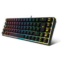 krom kalista - teclado gaming de membrana rgb rainbow formato 62 modo gaming n-19 anti-ghosting windows  mac layout espanol negro