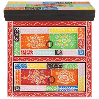 mesita de noche  mesilla de noche  cabinete de noche multicolor 40x30x40 cm madera solida mango cfw89463
