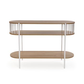 Versa Consola Neyla De Estilo Industrial, Medidas (al X L X An) 76 X 39 X 110 Cm, Color Blanco