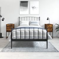 mesitas de noche 2 uds - mueble para dormitorio - madera de ingenieria - roble ahumado 32x42x70cm