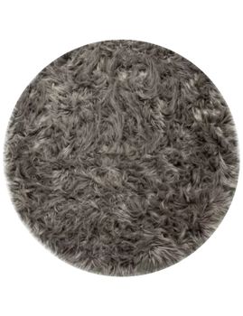 Alfombra de pelo largo Playara antracita 90 cm redondo