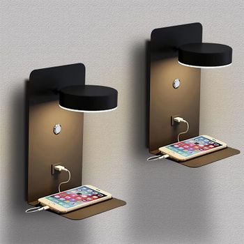 Lámparas de pared Led con carga USB para dormitorio, lámpara interior para decoración de sala de estar, paneles de pared con interruptor, candelabro moderno para pasillo lampara pared decoración hogar