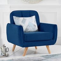 camila blue velvet armchair