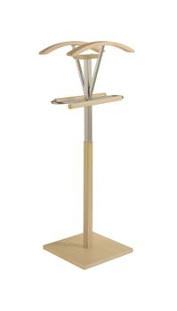 Galán de noche doble de madera de haya natural 110x47x34 cm