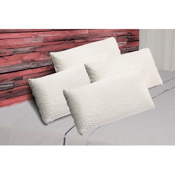 Pack 4 Almohadas Visco Luxury Aloe Vera 80 Cm Firmeza Media Termo Sensible Desenfundable