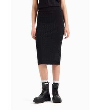 A|X Armani Exchange para mujer. 8NYN9AYMH6Z1200 Falda midi negro (L), Casual, Viscosa